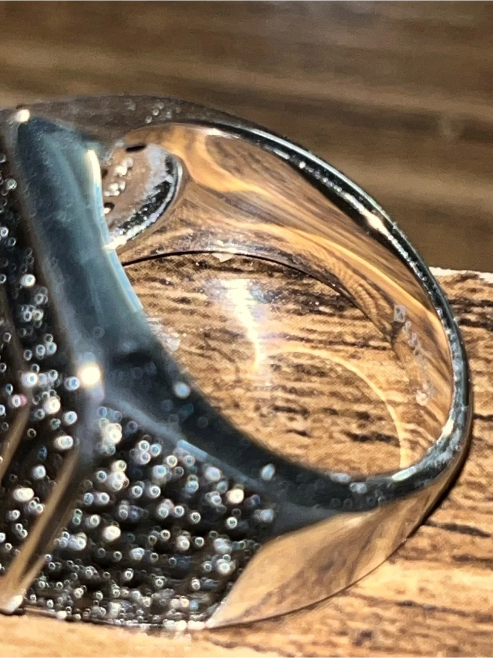 Presidential Stainless Steel 316 Pave Square Shape Black CZ Ring Men’s Size 11